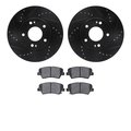 Dynamic Friction Co 8302-03066, Rotors-Drilled and Slotted-Black with 3000 Series Ceramic Brake Pads, Zinc Coated 8302-03066